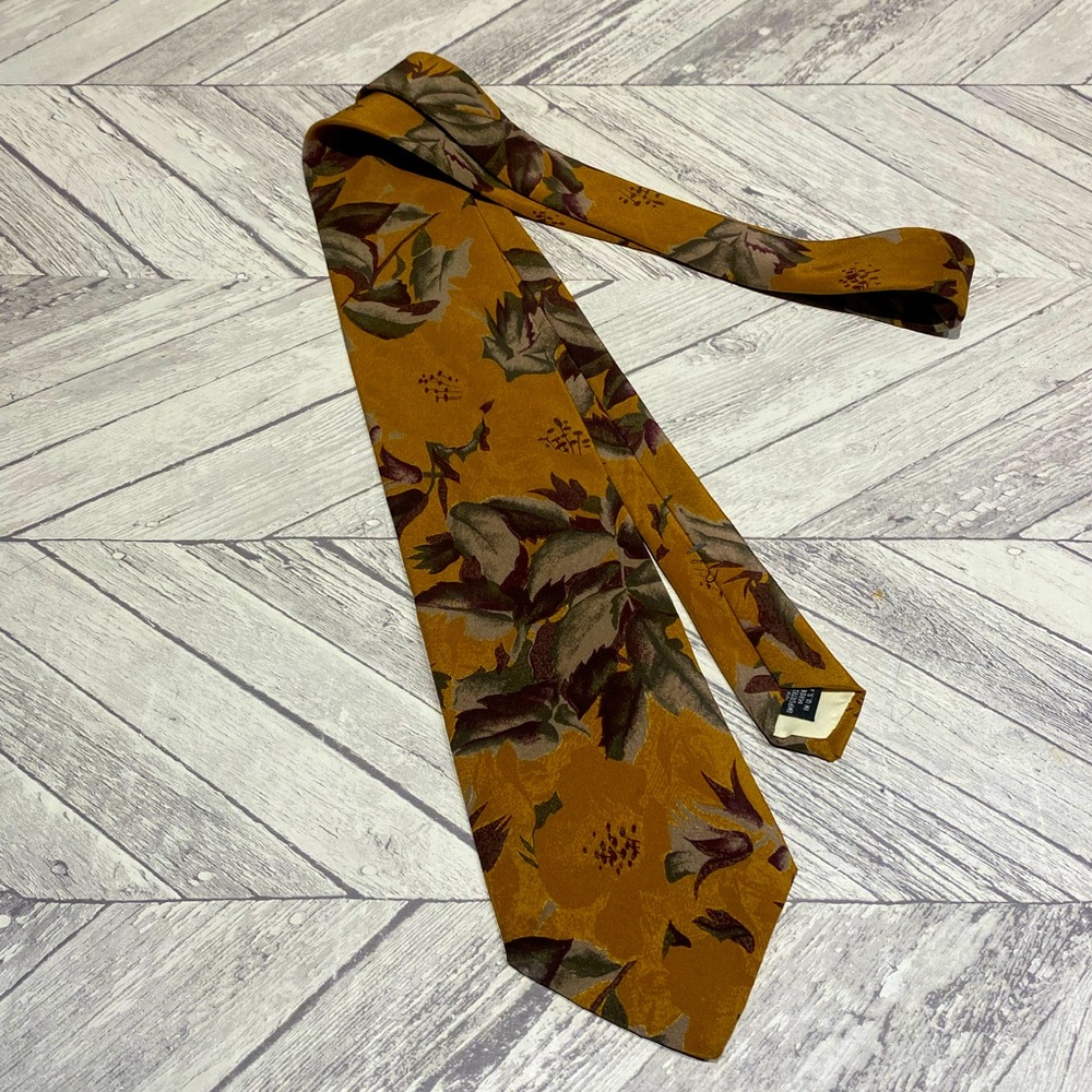 VINTAGE ENRICO COVERI FLORAL TIE COLOR MUSTARD